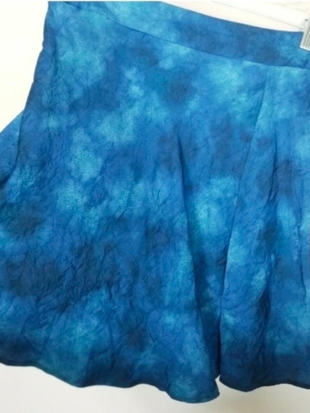 Free People Skirt Martine Flirt Tie Dye Mini A-LINE Blue Size 12 NEW Bohemian - Picture 4 of 8